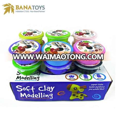 12 colors DIY 3d wholesale polymer clay super light clay toys