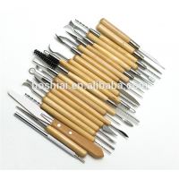 22 Pcs Wooden Metal Pottery Sculpture carving Clay Tools